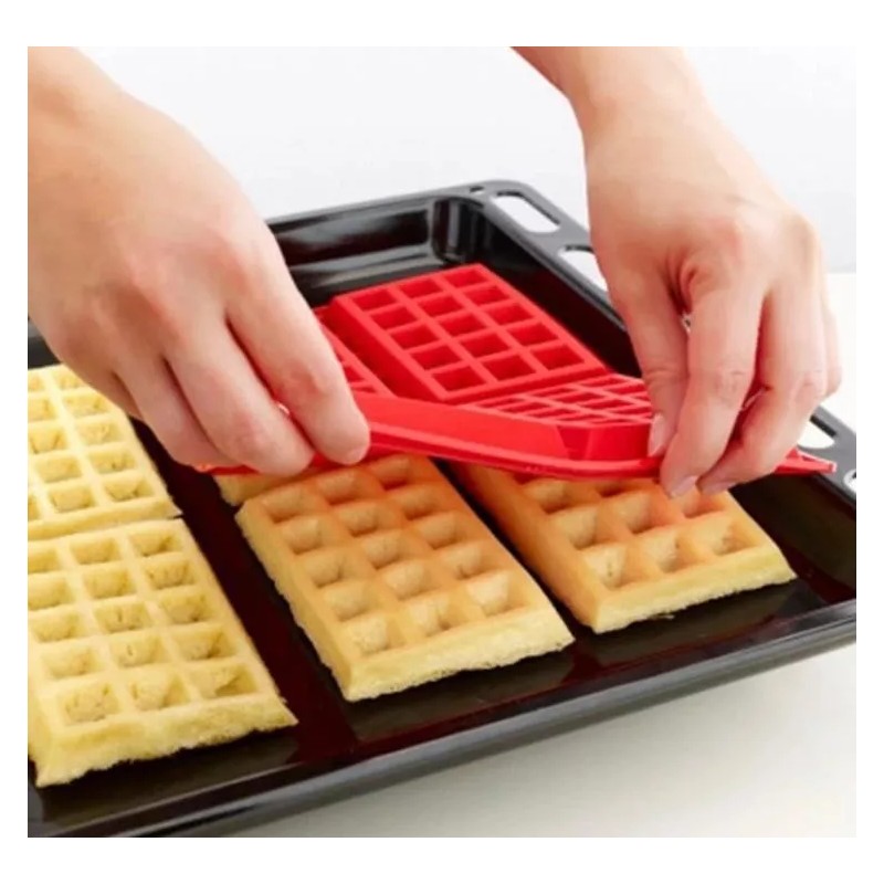 Launer Molde Silicona Wafflera 4 Cavidades Repostería Waffles 2 Pza