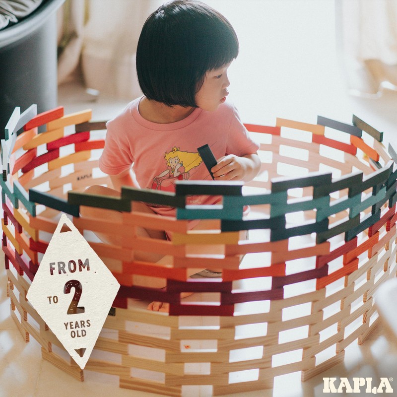 KAPLA 100 Octocolor Case - Wooden Construction Set 100 Colored