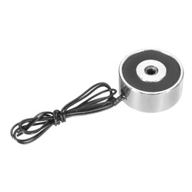 sourcing map Round Solenoid Electromagnet DC 24V 50N 11LB/5Kg Electric Magnet Electric Lifting Magnet for Automation Equipment
