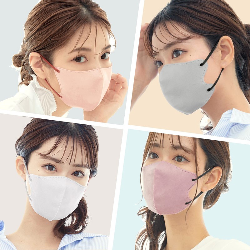 [ＬｉｌｙＮａ] カケンテスト済・流行りのバイカラーマスク３Dマスク 20枚 立体マスク 不織布 血色マスク 不織布マスク バイカラー マスク カラー