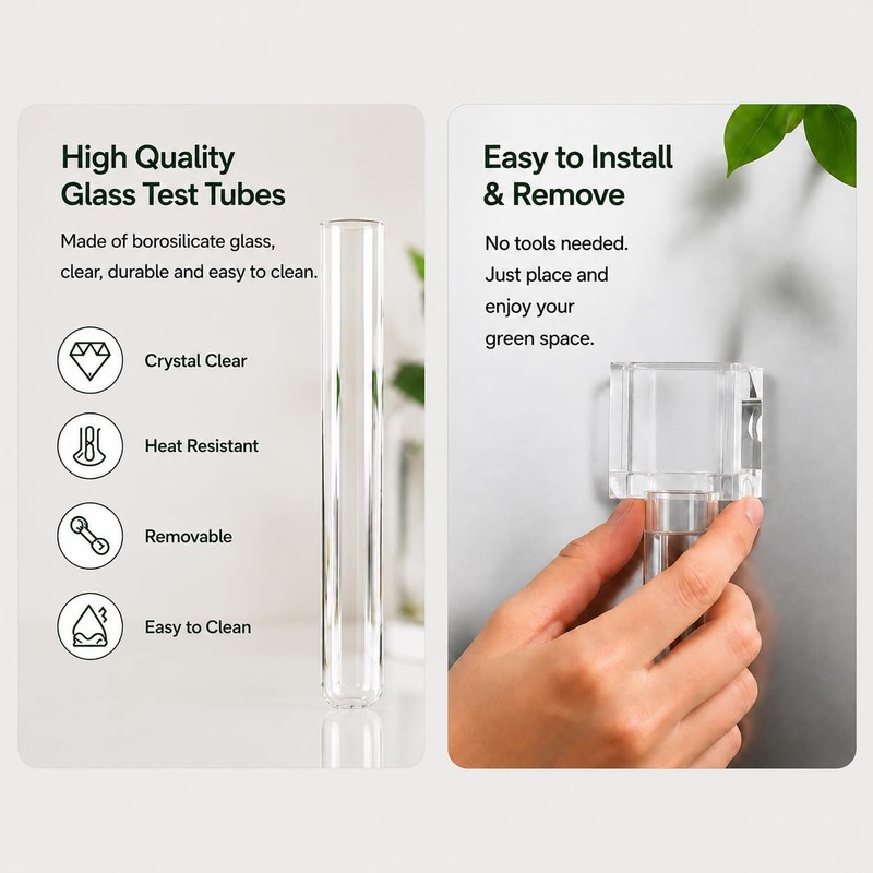 LCPCX Mini vase Magnets for Fridge, Magnetic Test Tube Vase