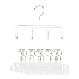 Mawa by Reston Lloyd Non Slip Space-Saving Belt/Accessory Hanger, Style Gh, Set of 25, White