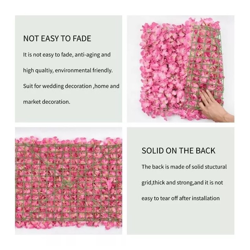 Liven_Decor 5 Muro Flores Artificiales Panel Decoración Pared 60x40 Cms