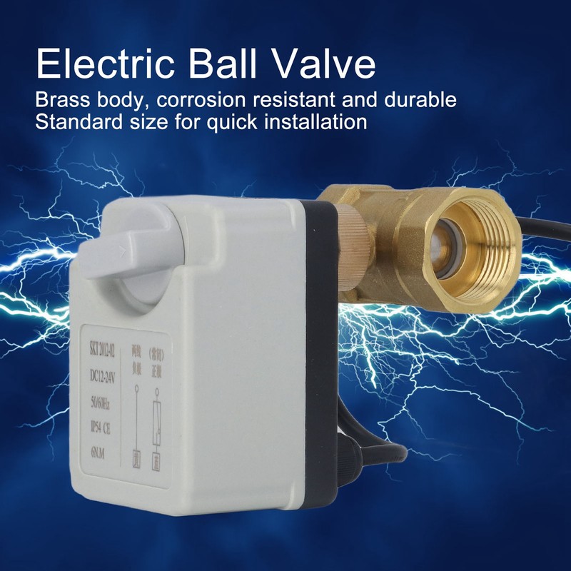 DN25 2 Way Brass Ball Valve Normally Closed Electric Ball