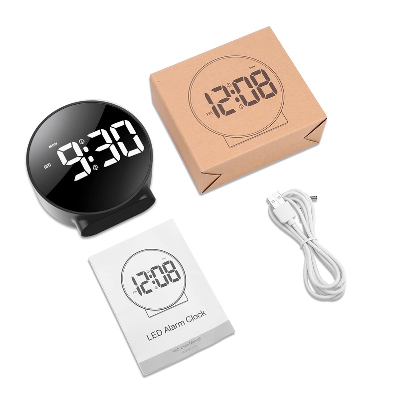 KeeKit Digital Alarm Clock, High Definition LED Desktop Clock, Alarm
