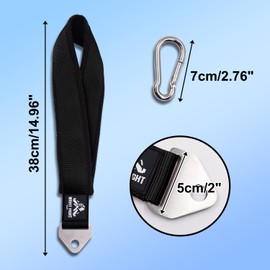 WRIST FIGHT Heavy-Duty Arm Wrestling Strap for Pronation, Forearm, and Bicep Strength Training – Thick Webbing with Fleece Lining & Stainless Steel Triangular Buckle (Black)