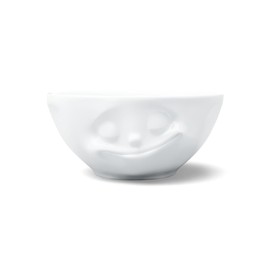 FIFTYEIGHT PRODUCTS TASSEN Porcelain Bowl, Happy Face Edition, 11 oz. White (Single Bowl) for Soup Cereal