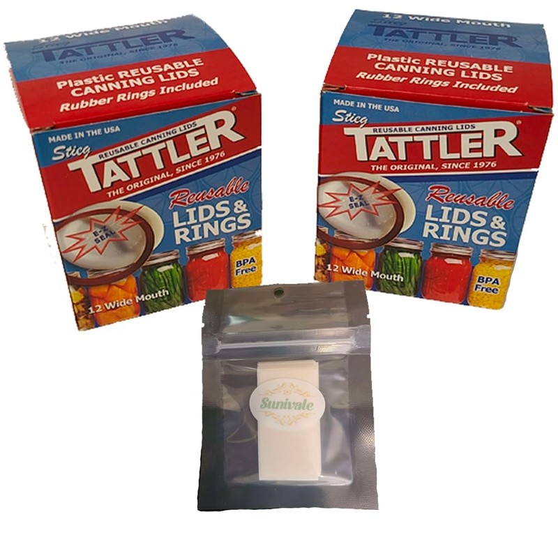 Reusable Canning Lids Bundle Includes 24 Wide Mouth Tattler Lids
