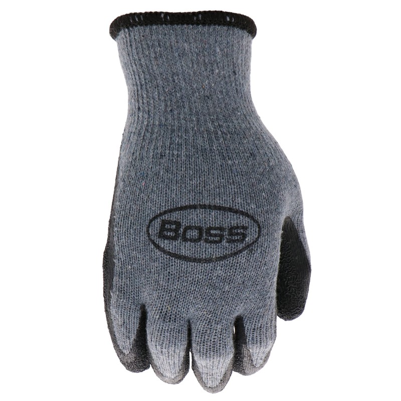 Boss Men's Textured Latex Coated Work Gloves, Water Resistant, 13