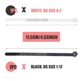 VINSPIRE 2X Ring Sizer UK Measuring Tool – Accurate Ring Sizing for Jewelry, US Size 1-17 & UK Size A-Z-Accurate Ring Size，Wedding Bands, and Custom Rings(Black/White)