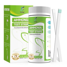 Yiffer 75-Count Ammonia Test Strips for Fish Tank, Freshwater & Saltwater – Accurate Aquarium Water Quality Test Kit for Ponds, Betta, Goldfish, Shrimp – Fast & Accurate