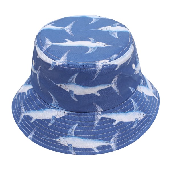 ZLYC Sombrero de pescador unisex con estampado único y lindo, Swordfish Navy, Talla única