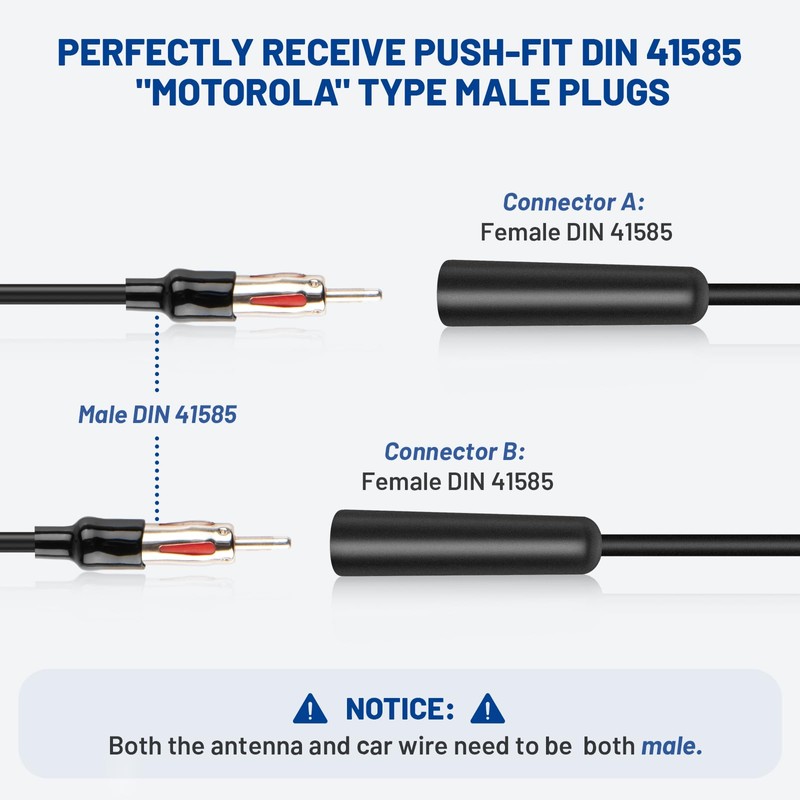 Anina - Adaptador de antena de radio de coche hembra