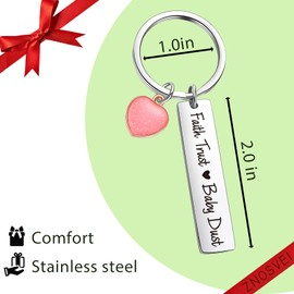 ZNOSVEI Baby Dust Gift IUI Keychain IVF Keychain IVF Transfer Gift Infertility Wife Jewelry IVF Transfer Day Jewelry Faith Trust Jewelry IUI Fertility Jewelry Infertility Keychain