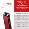 Fingwerk 40 Feet Rubber Weather Stripping Door Seal Strip, Self-Adhesive