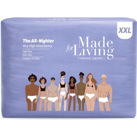 Made for Living The All-Nighter Plus Size Underwear for Women & Men - Dual Absorbent Core, Leak-Free & Odor Protection - Disposable Overnight Adult Pull Ups for Women & Men - XXL - 20 Ct
