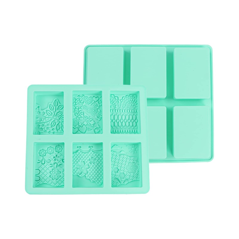 Rectangle Silicone Soap Molds - 2pc Set New 6 Cavity