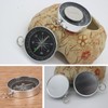 2-Piece Portable Compass with 2-Bar Key Ring, Pocket Navigation Tool,