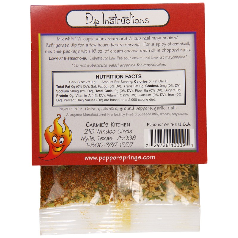 Pepper Springs Texas Wildfire Dip Mix, 0.8 Ounce