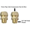 15mm by 3/8" BSP Male Iron Thread European Grohe Tap