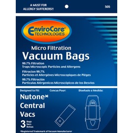 EnviroCare Replacement Micro Filtration Vacuum Cleaner Dust Bags for Nutone Central Vacuums 3 Pack