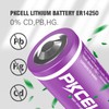 PKCELL ER14250 1/2AA 3.6V Lithium Battery,1200mAh Batteries Compatible for Dog