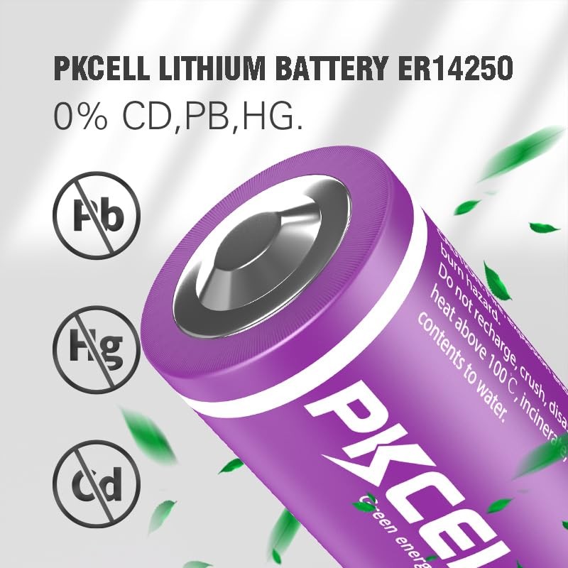 PKCELL ER14250 1/2AA 3.6V Lithium Battery,1200mAh Batteries Compatible for Dog
