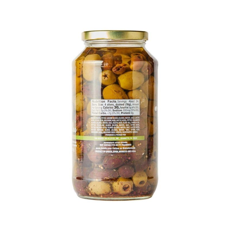 DeLallo Olives Jubilee, Mix of Kalamata, Nicoise, Picholine, and Green