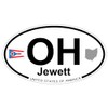 US Decal, Inc. Jewett, Ohio Oval Sticker with State Flag