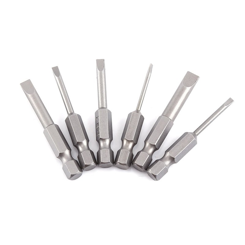 6pcs 50mm 2.0-6.0mm 0.25" Hex Shank Alloy Flat Head Magnetic
