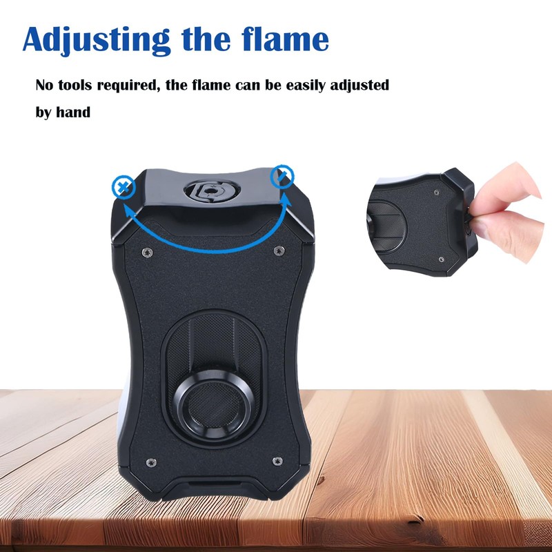 Reetsing Large Lighter,Premium Windproof Dual Torch Jet Flame Lighter with