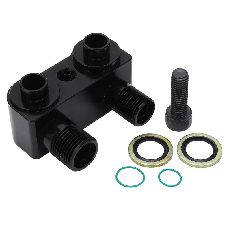 AC Compressor Fitting 90° Turn Angle 6061‑T6 Billet Aluminum Alloy