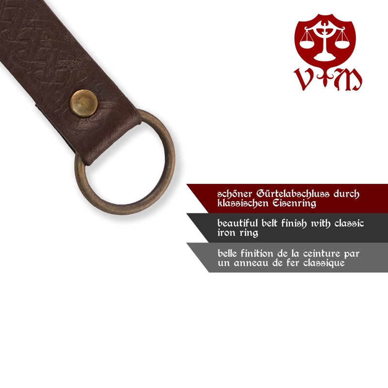 Vehi Mercatus Medieval Leather Belt - 2.2 cm Wide -