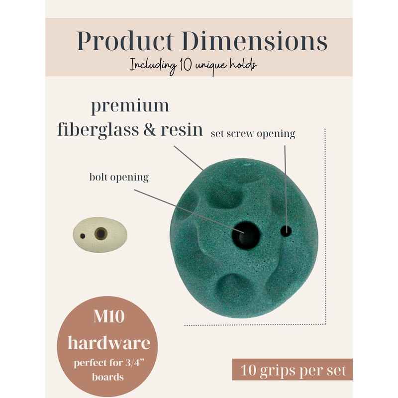 Everett & Avery Co. Premium Rock Climbing Holds - Rock
