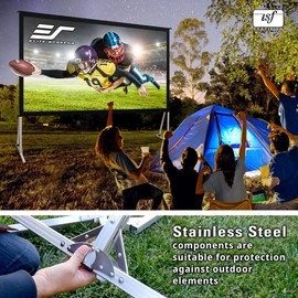 Elite Screens Yard Master 2, 75-inch Outdoor Projector Screen with Stand 16:9, 8K 4K Ultra HD 3D Fast Folding Portable Movie Theater Indoor Foldable Snap On 75” Front Projection | OMS75H2