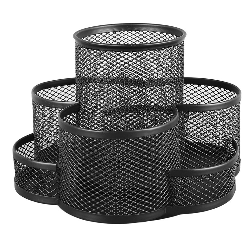 Mesh Desk Organizer 7 Compartments 360 Degree Rotating Multifunctional Pen