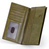 VISOUL Mens Checkbook Leather Wallets Long Bifold Wallets for Men