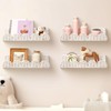 Pinkunn 4 Pcs Nursery Book Shelves 15.8 Inch Rattan Scalloped