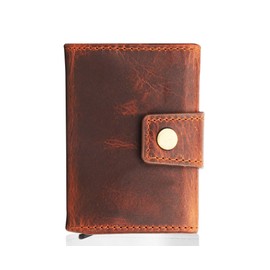 UMTI Slim Wallet with Coin Compartment and RFID Protection 24 (10A) Mini Wallet Men & Women - Card Holder Credit Card Holder - Wallet, antique brown, Modern