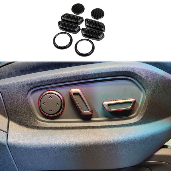 Fewshaw Carbon Fiber Style Seat Adjustment Button Cover Trim for