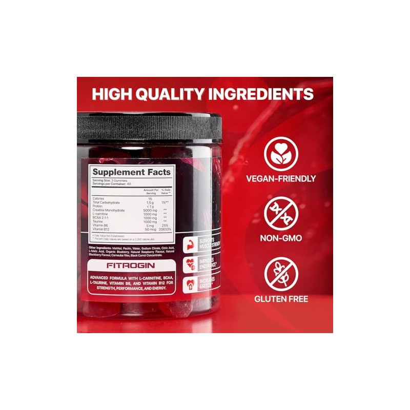 Creatine Monohydrate Gummies 120 Count - Creatine Gummies for Men