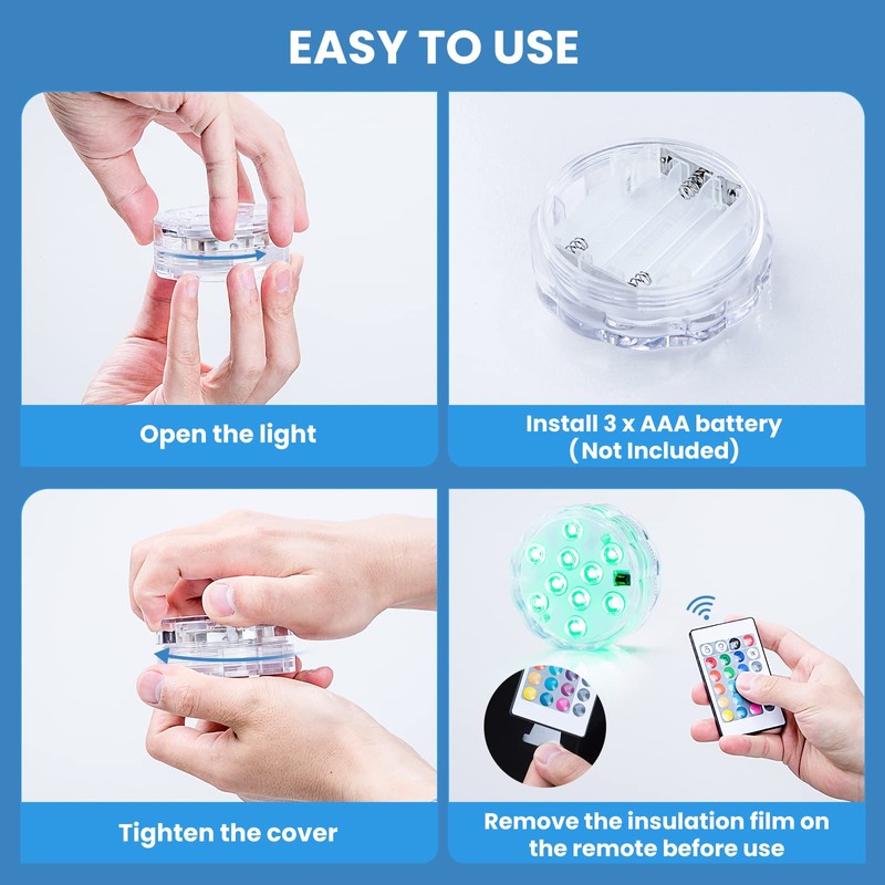 Dobertry Bathroom Vanity Lights Wireless, Battery Powered Operated Waterproof Led