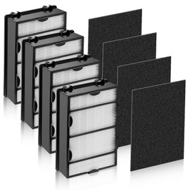 APPLIANCEMATES HAPF600 HEPA Filter Replacement for Holmes Air Purifier Filter B - Compatible with HAPF8650 HAP615 HAP625 HAP650 HAPF600D-U2 (4 HEPA Filters & 4 Carbon Pre-Filters)
