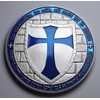 Large Masonic Knights Templar .999 Silver Coin with Blue Enamel.