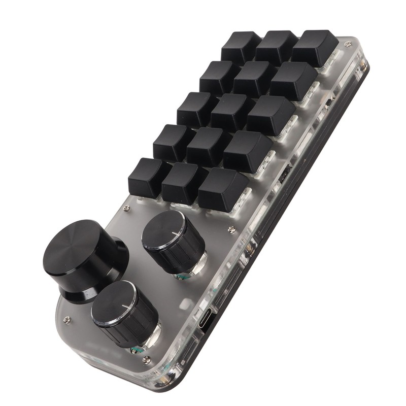 USB Mini 15 Key Keypad with 3 Knobs Type C