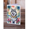 Caroline's Treasures Alaskan Malamute Luau Greeting Cards Pack of 8
