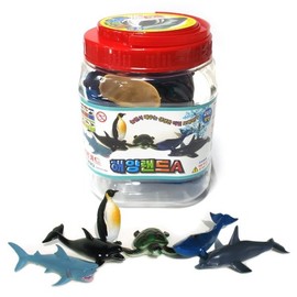 iFriends Ocean Land Set A / 6 marine animal figurines and 12 educational animal cards / 아이프렌즈 해양랜드 A세트  6가지 해양동물 피규어와 교육용 동물카드 12장