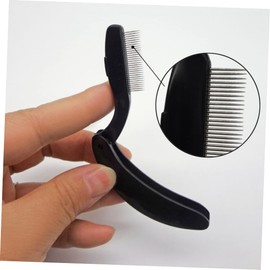 FOMIYES 4pcs Folding Curved Eyebrow Comb Plastic Handle Steel Needle Eyelash and Eyebrow Brushes for Makeup Easy to Clean Compact Design for Travel and Daily Use Black