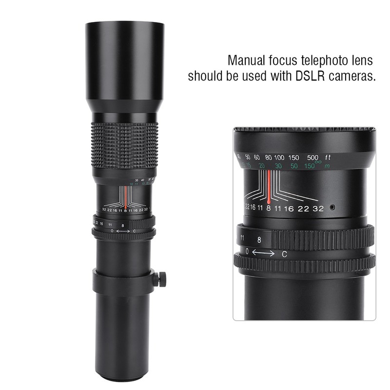 500mm F8-F32 Manual Fixed Focus DSLR Telephoto Lens for Nikon
