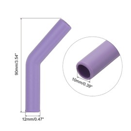 uxcell 6Pcs Silicone Straw Tips, Silicone Straw Elbows Tip, Soft Reusable Metal Straw Covers Fit for 10mm/0.39" OD Stainless Steel Straws, Purple